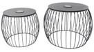 GARTEN-BEISTELLTISCHSET SOLAR - Schwarz, MODERN, Metall - Beldano