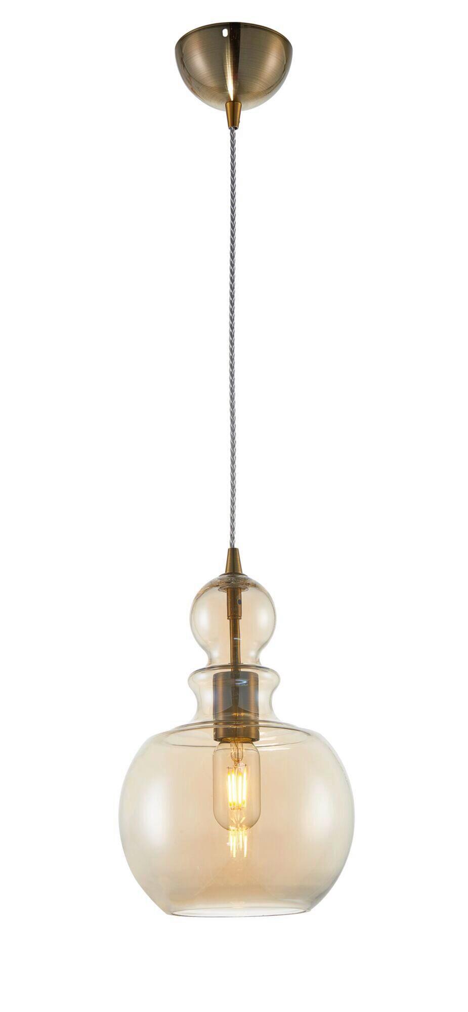 Pendelleuchte Tone - Bernsteinfarben/Bronzefarben, Trend, Glas/Metall (21,5/33,4cm) - MAYTONI