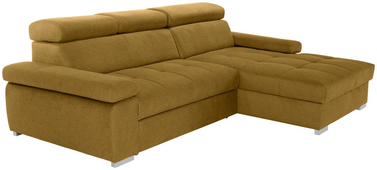 Ecksofa Perry - Ecru/Silberfarben, Design, Textil (292/183cm) - Livetastic
