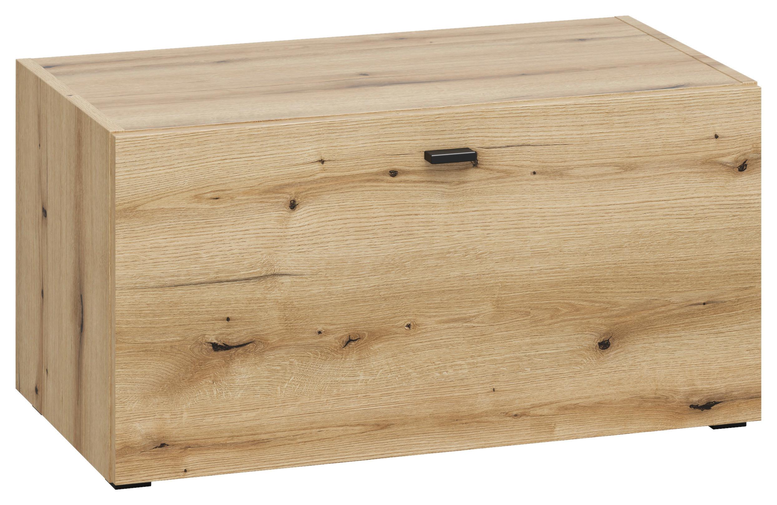 Kommode 1 Klappe, B: 64 cm Sixty-Four ,eichefarben - Eichefarben/Schwarz, Trend, Holzwerkstoff (64/32/35cm)