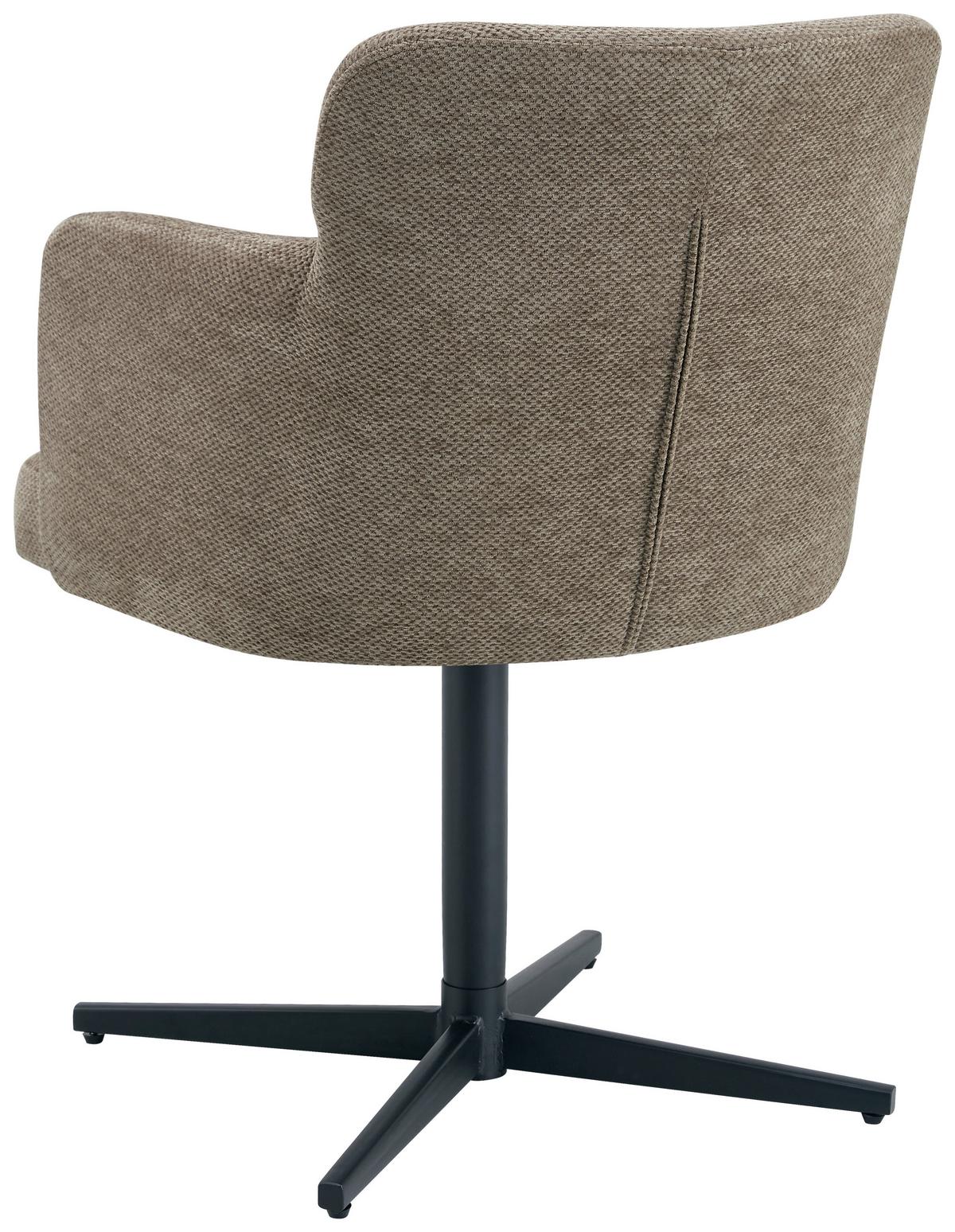 Armlehnstuhl Matteo Webstoff Braun, B: 58,5 Cm - Schwarz/Braun, KONVENTIONELL, Holz/Textil (58,5/85/63cm) - Livetastic