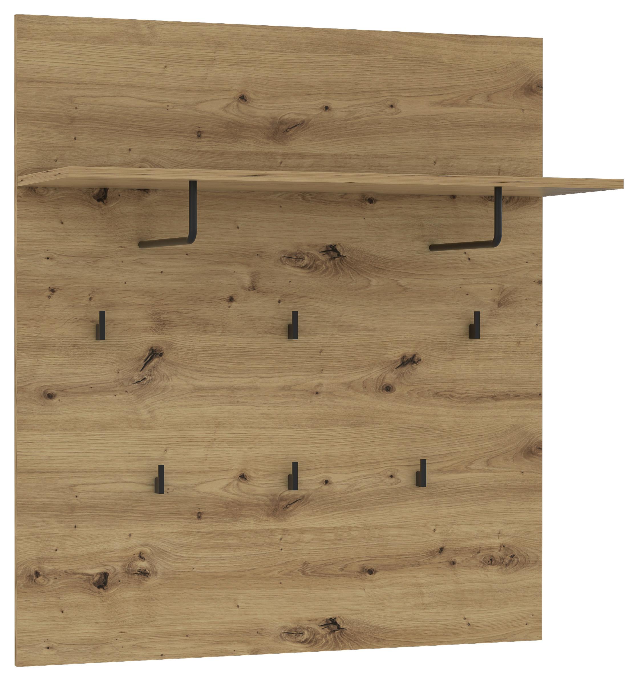 Šatní Panel Trondheim Dekor Dub - černá/barvy dubu, Basics, kov/kompozitní dřevo (89,1/100/30cm) - Livetastic