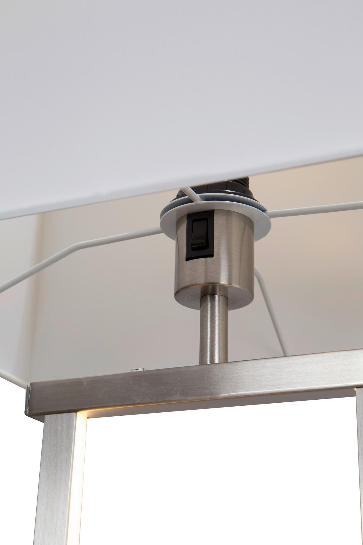LED-Stehleuchte 40470201x Sydney - Weiß/Nickelfarben, KONVENTIONELL, Textil/Metall (27/40/150cm) - Globo