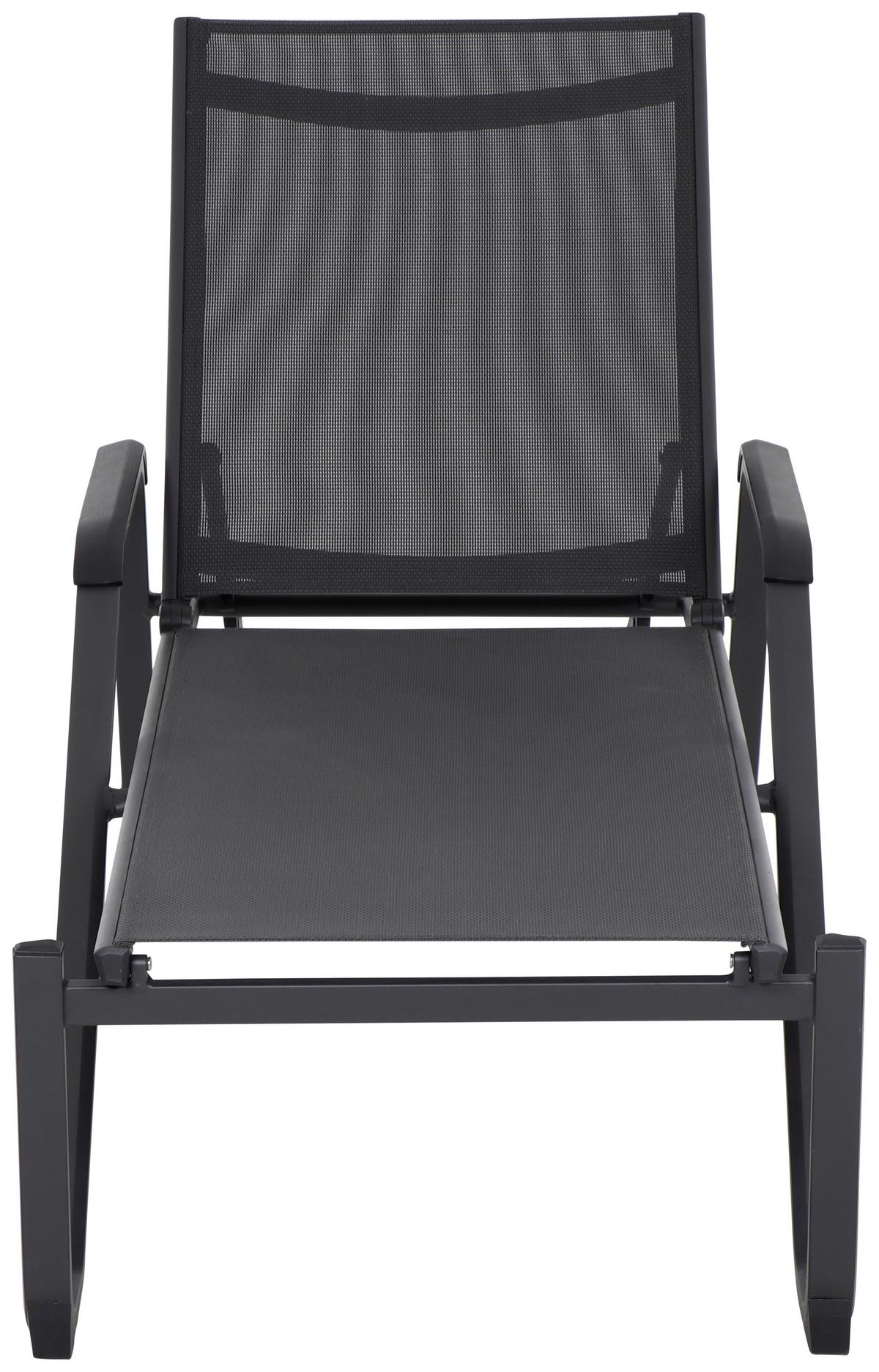 Gartenliege Tesoro Aluminium/ Netzgewebe Verstellbar - Anthrazit/Schwarz, KONVENTIONELL, Textil/Metall (70/108/195cm) - Siena Garden