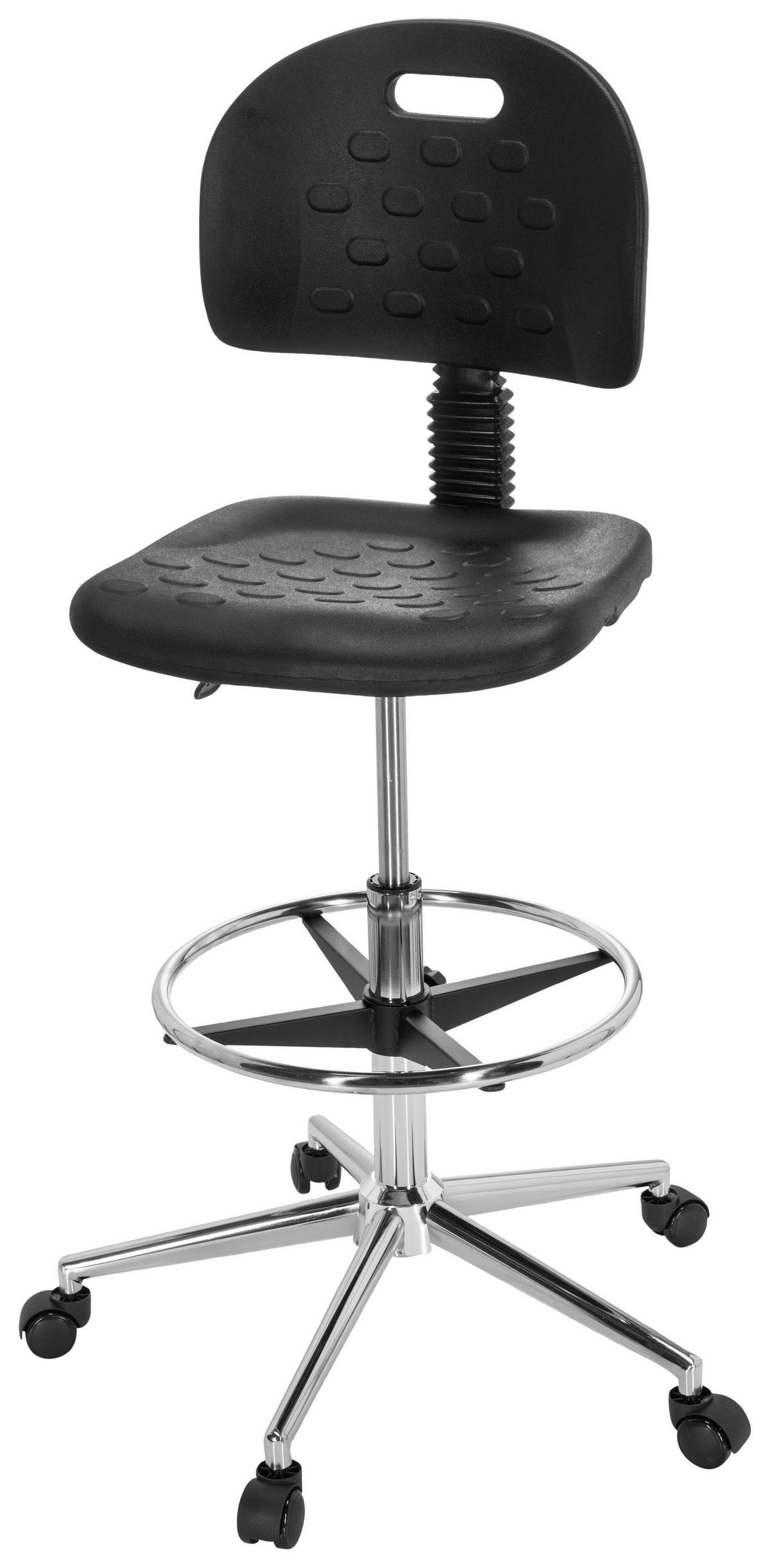 Bürostuhl Top Work 23 I Pu Schwarz Bis 100 Kg - Silberfarben/Schwarz, Basics, Kunststoff/Metall (45/91/61cm) - MID.YOU