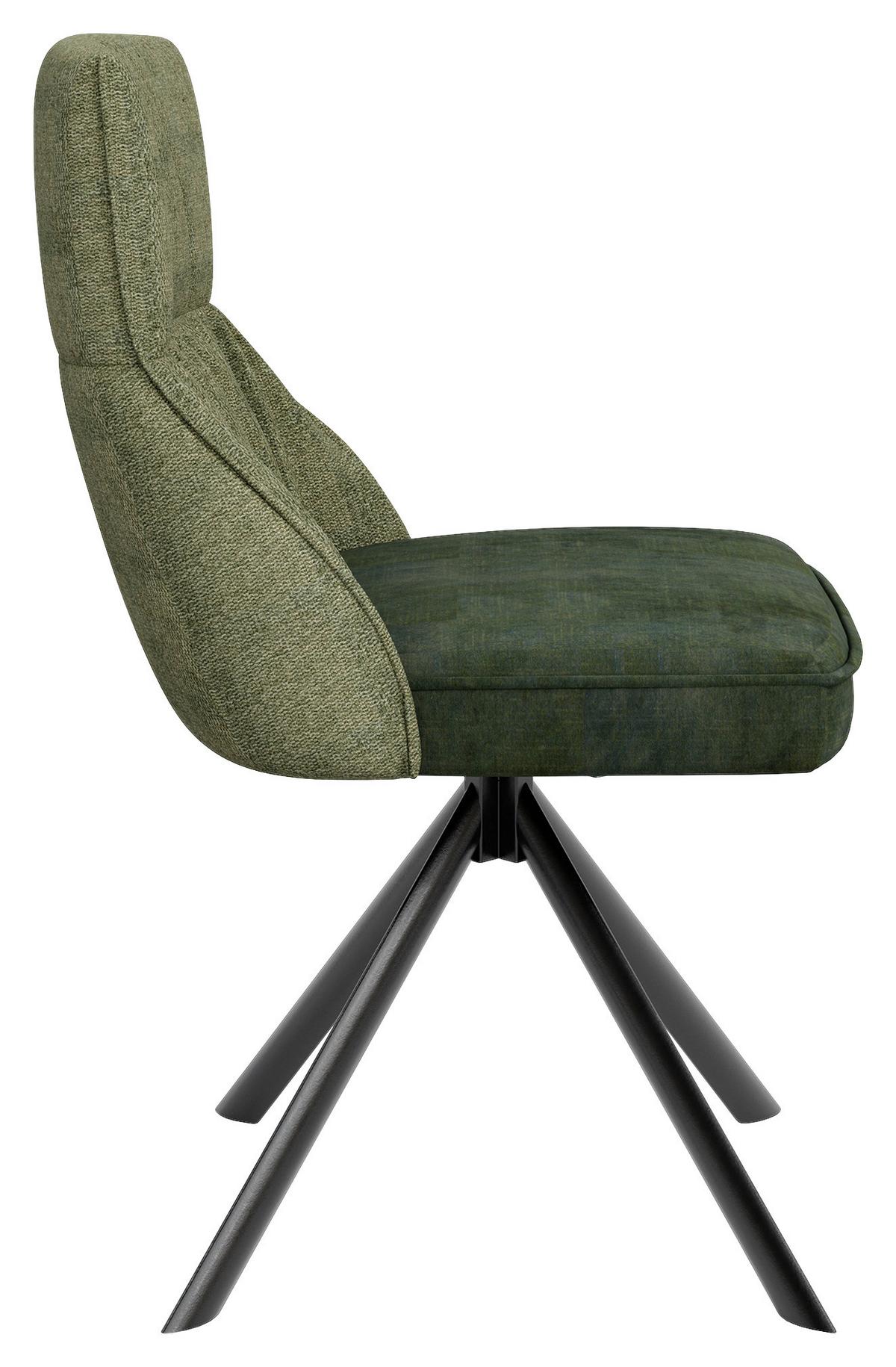 Stuhl-set California - Dunkelgrün/Schwarz, MODERN, Textil/Metall (50/89/56cm) - MID.YOU