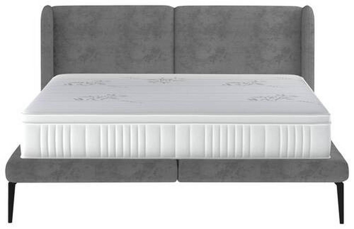 Polsterbett mit Matratze 180x200 Tessina Sorisso Grau - Schwarz/Grau, MODERN, Textil (180/200cm) - Livetastic