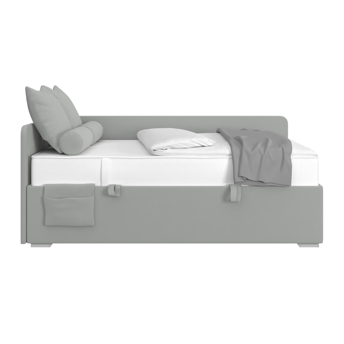 Polsterbett Remi - Chromfarben/Hellgrau, MODERN, Holz/Textil (140/200cm)