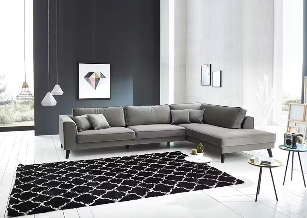 Ecksofa Lumber Jack Grau S: 291x201 Cm - Wengefarben/Grau, MODERN, Textil (291/201cm) - Trendmanufaktur