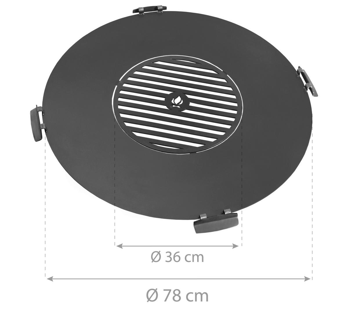 Grillplatte Ck118071 Schwarz, D: 80 cm - Schwarz, Basics, Metall (80cm)