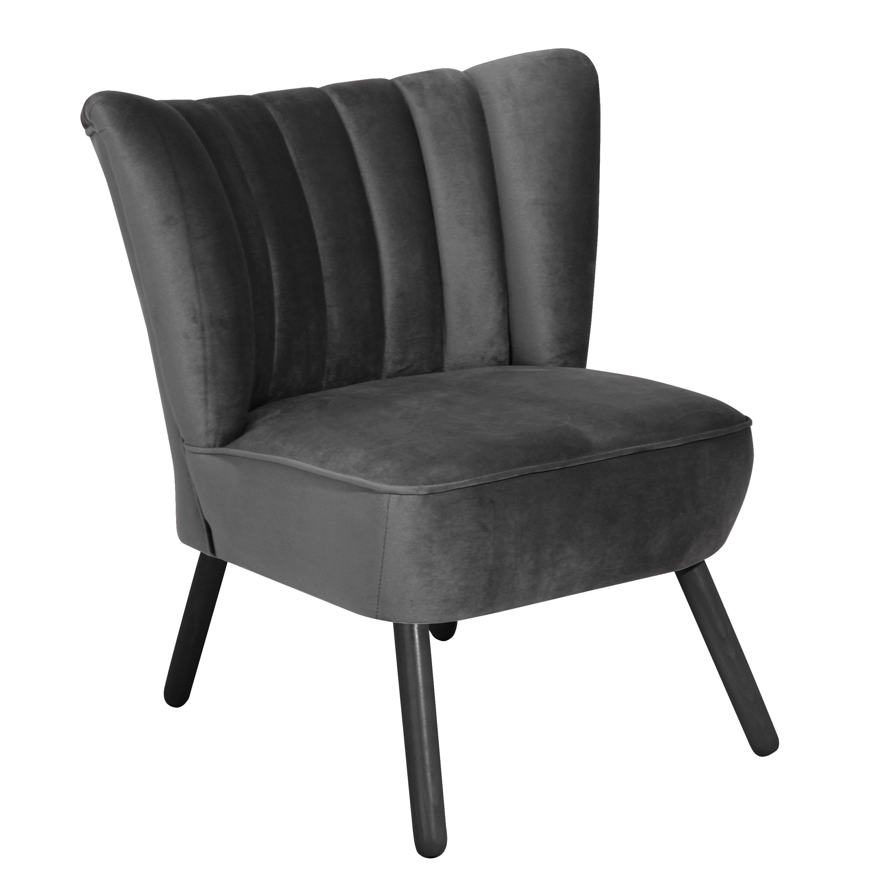 Polsterstuhl Alessandro Anthrazit, Holz-Beine - Anthrazit/Schwarz, Design, Textil (70/80/66cm) - Max Winzer