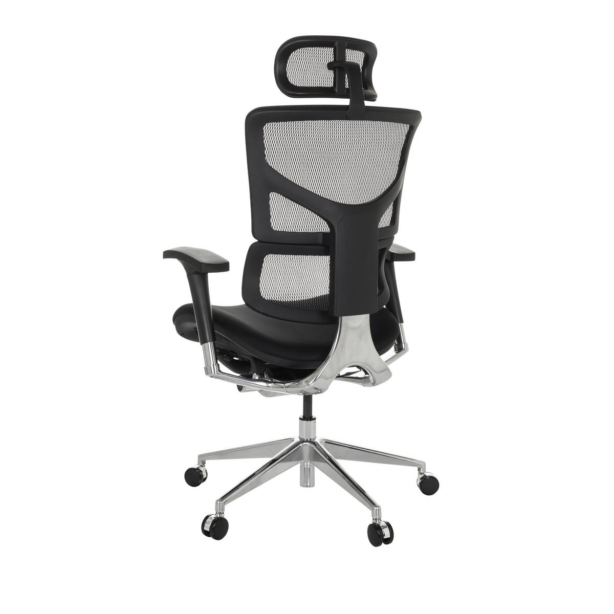 Drehstuhl Ergo-U2 Fm - Silberfarben/Schwarz, Basics, Kunststoff/Textil (70/124-146/67cm) - MID.YOU