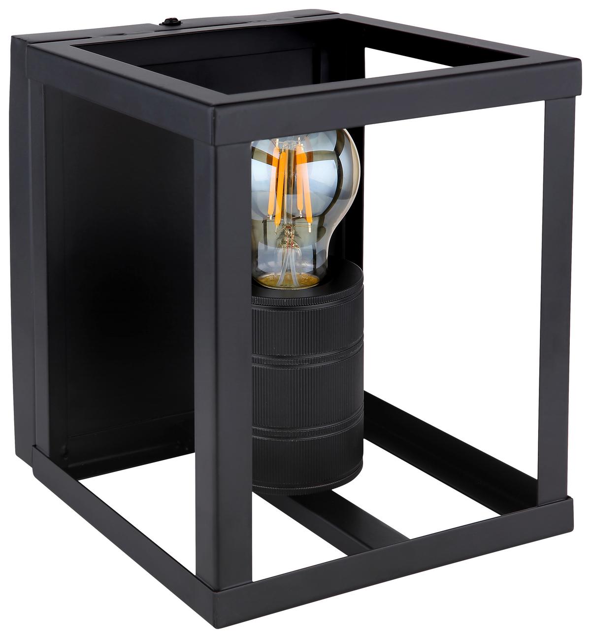 Wandleuchte Hagar 1-Flammig Rahmen-Design - Schwarz, Basics, Metall (17/19,5/20cm) - Globo