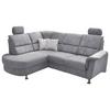 Ecksofa Parole Grau S: 184/231 cm - Chromfarben/Grau, KONVENTIONELL, Textil (184/231cm) - Livetastic