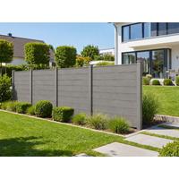 Sichtschutz CARACAS 5xElement + 6 Pfosten, grau - Grau, Basics, Kunststoff (960/10/170cm)