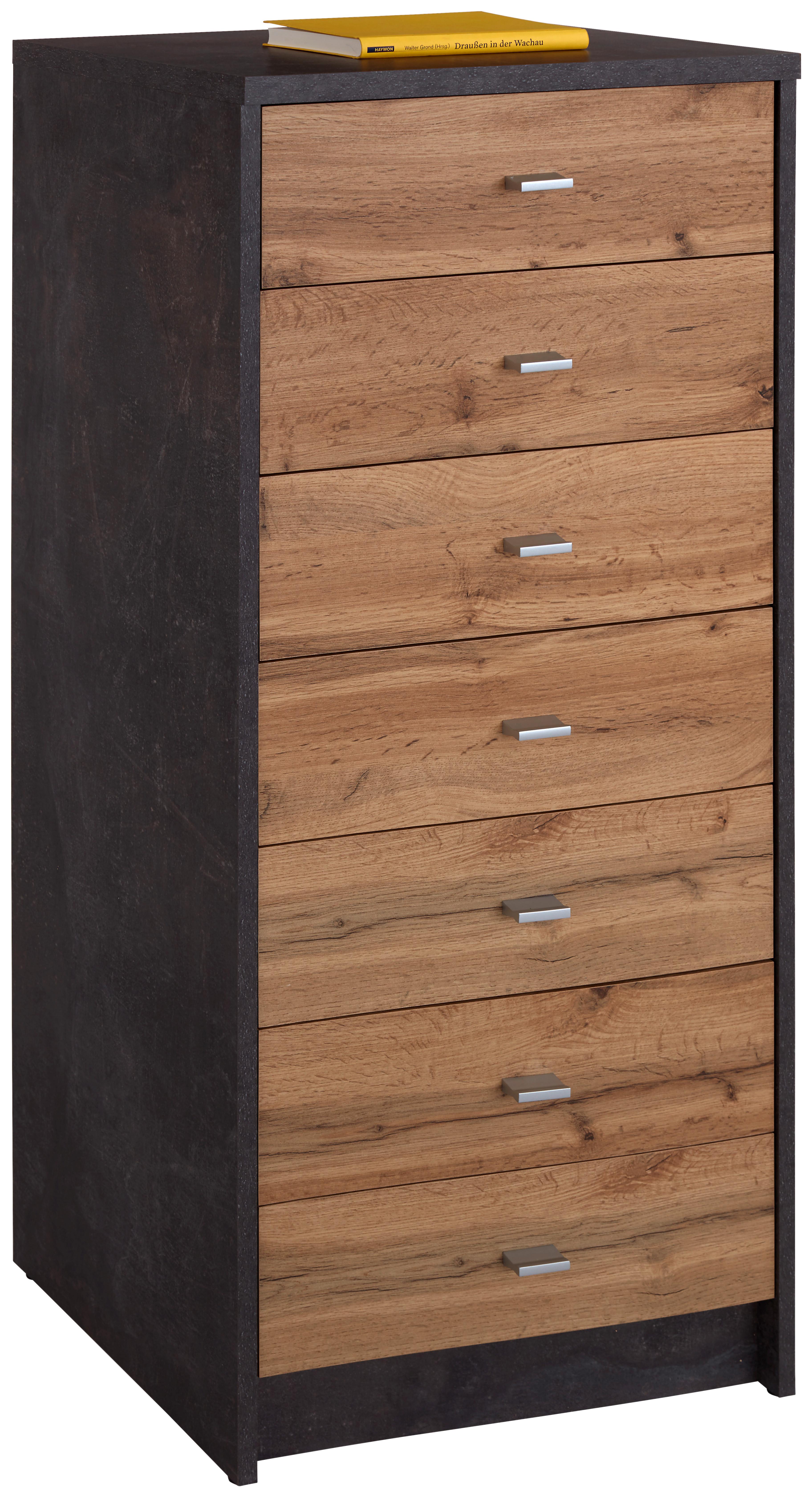 Komoda 4-You Yuk11 - farby dubu/sivá, Moderný, kompozitné drevo (50/111.4/34,6cm)