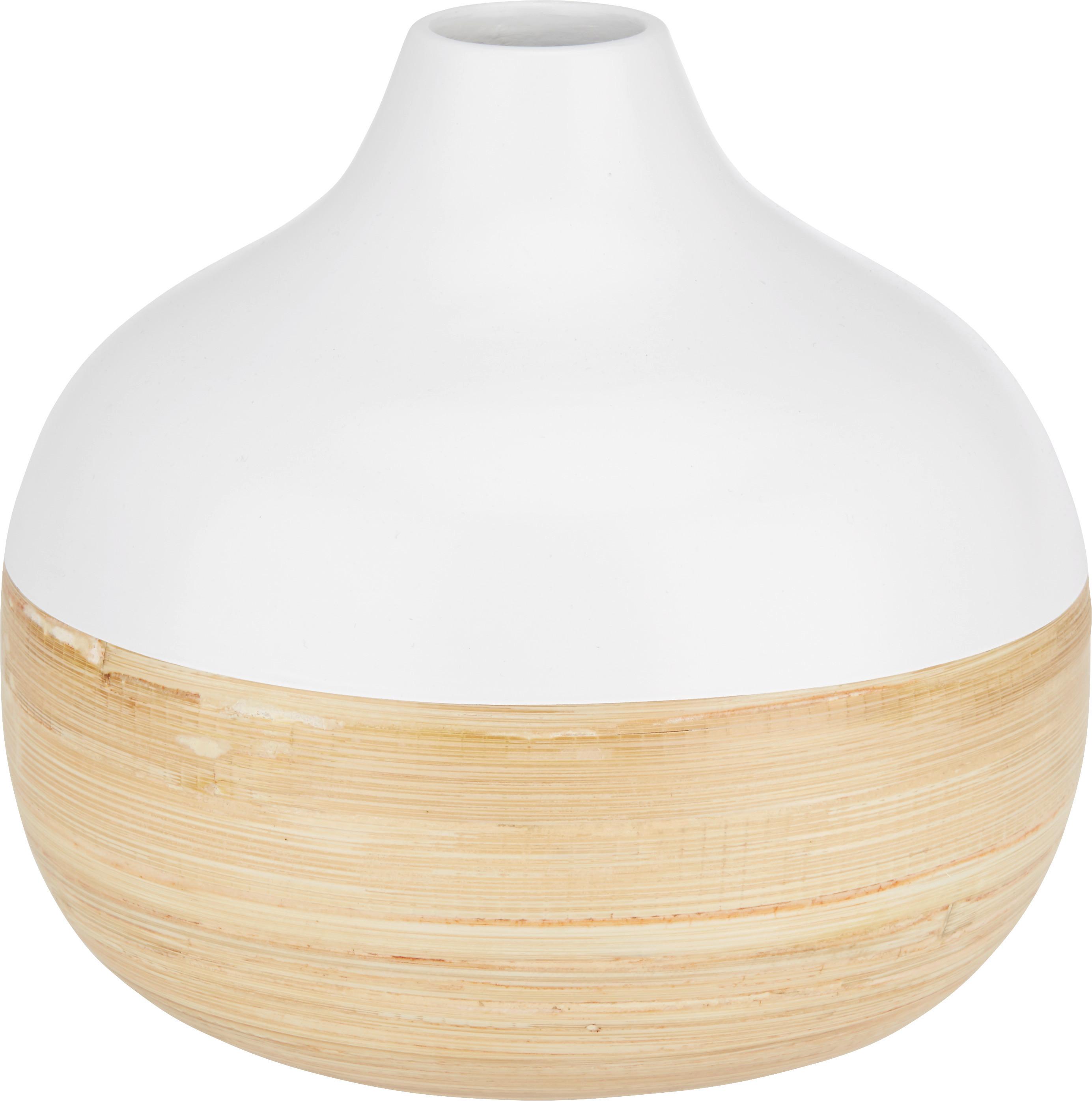 Váza Naturelle - prírodné farby/biela, drevo (18/17cm) - Zandiara