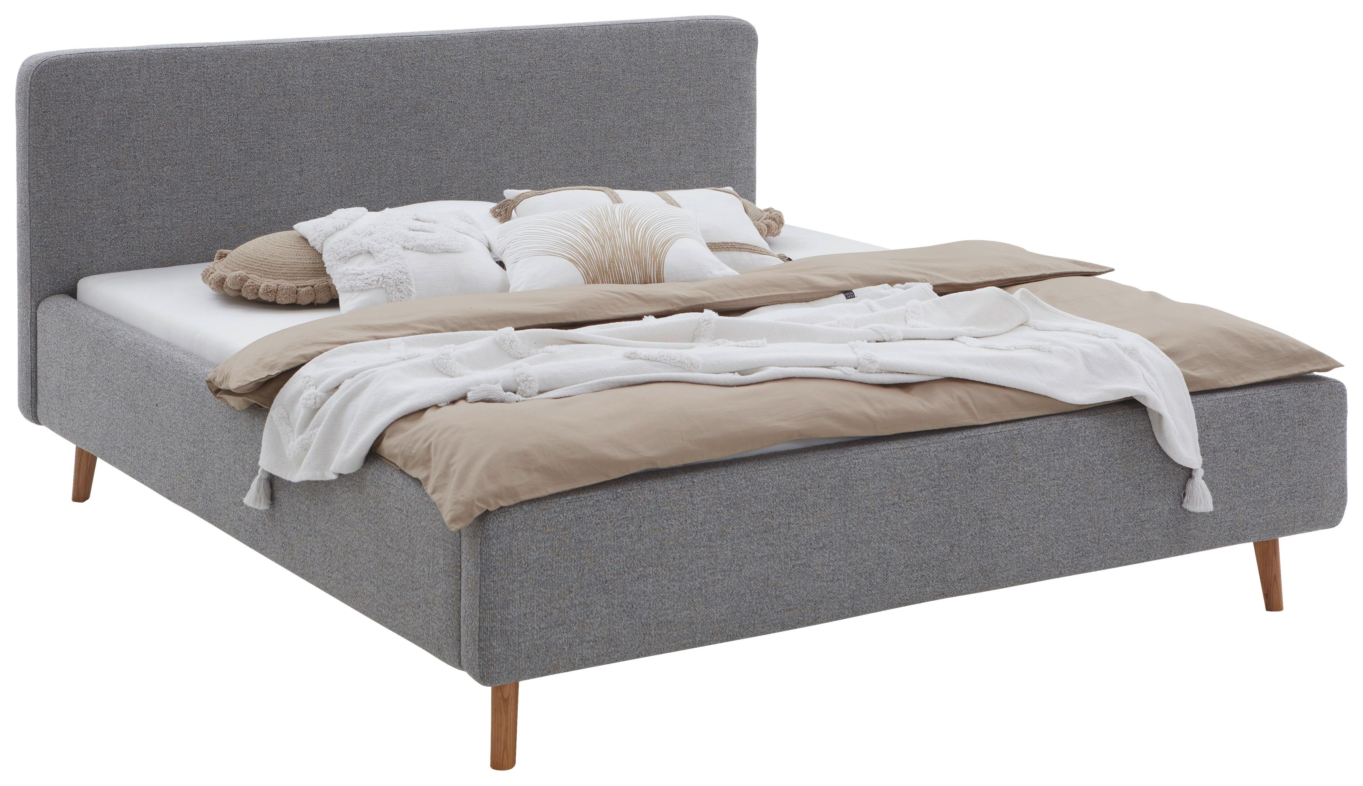 Polsterbett Mattis Herve Grau 160x200cm - Eichefarben/Birkefarben, Design, Holz/Textil (160/200cm) - MID.YOU