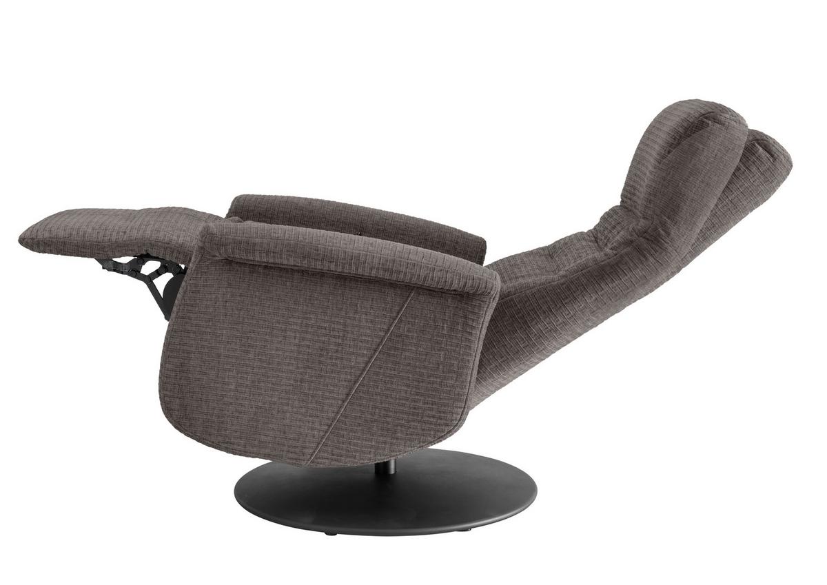 Relaxsessel Latina Graubraun 360 Grad Drehbar, B: 72 Cm - Graubraun/Schwarz, MODERN, Textil (72/118/85-165cm) - Livetastic