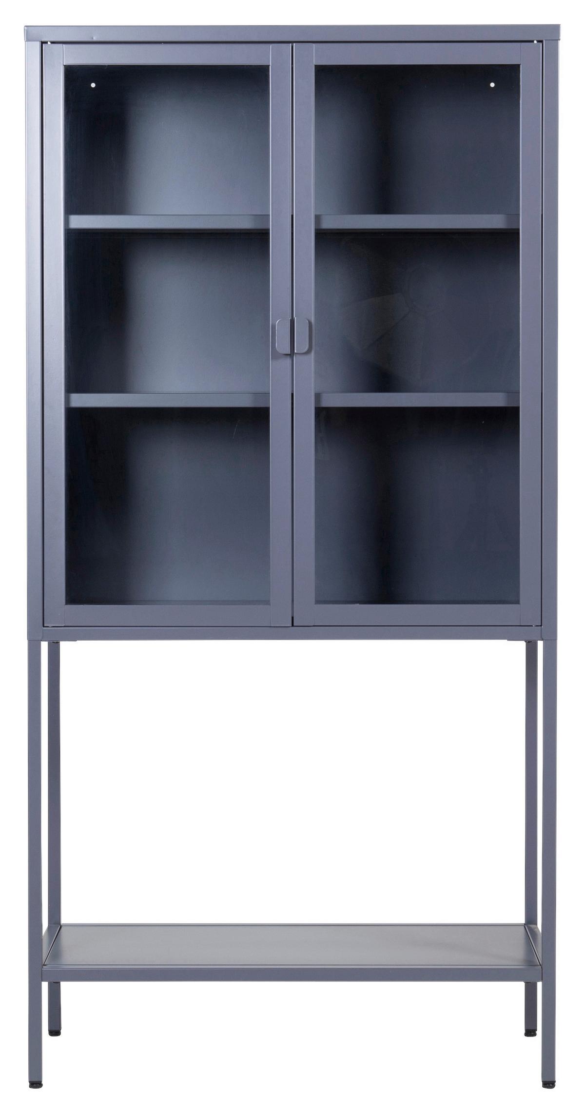 Vitrine Misha - Grau, Design, Metall (75/150/35cm) - Livetastic