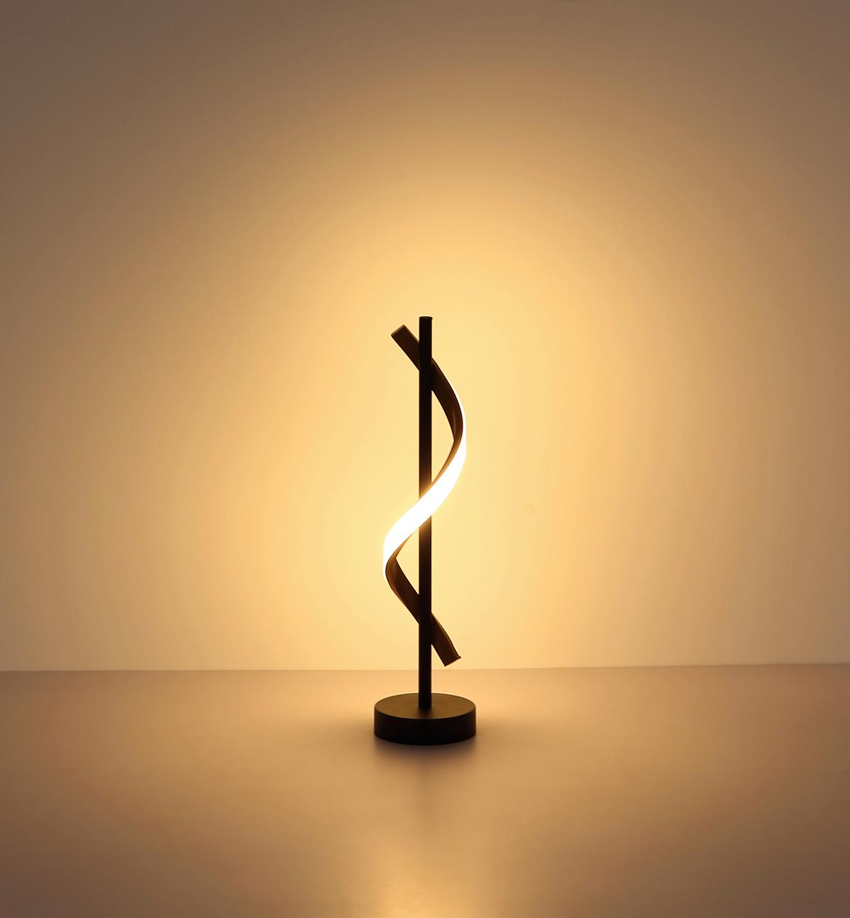 STOLNÁ LED LAMPA WATKINS - hnedá/čierna, Design, kov/plast (15,5/49,3cm) - Globo