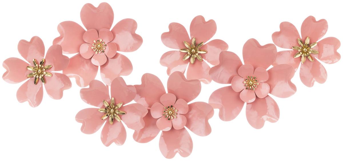 Wanddeko Rosa - Pink/Goldfarben, KONVENTIONELL, Metall (108/7/50cm) - Luca Bessoni