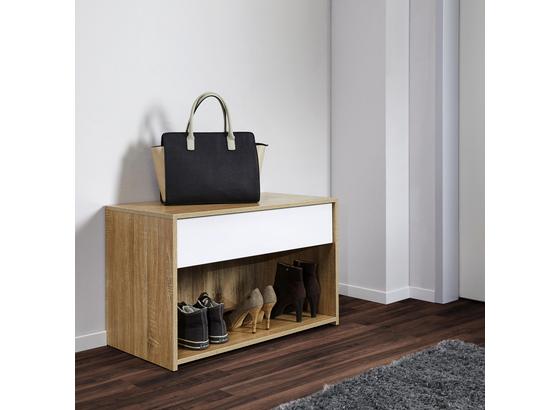 Lavica Basic 2 So Zásuvkou - farby dubu/biela, Moderný, drevo (75/48/38cm) - Modern Living Lavica Basic 2 So Zásuvkou - farby dubu/biela, Moderný, drevo (75/48/38cm) - Modern Living