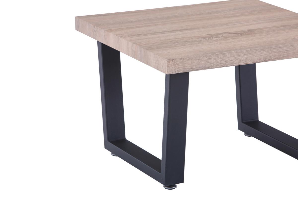 Couchtisch Naturfarben/Schwarz B: 60 cm - Schwarz/Naturfarben, Design, Holzwerkstoff/Metall (60/60/40cm) - MID.YOU