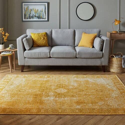 Vintage-teppich Antique Dunkelgelb B:155cm - Dunkelgelb, Basics, Textil (155/230cm)