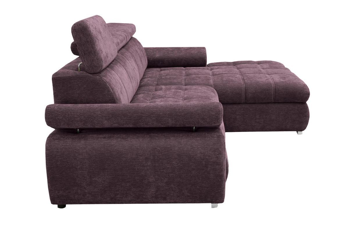 Rohová sedačka VEGAS, pravá, černicová ženilka - strieborná/černicová, Design, drevo/textil (294/173cm)