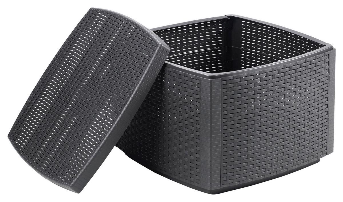 Párnatartó Láda Naxos - antracit, Konventionell, műanyag (53/53/40cm) - Mömax