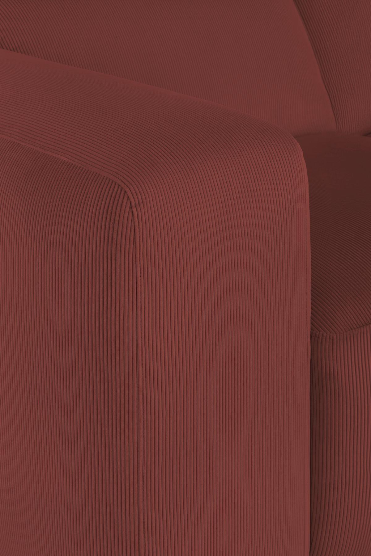 Ecksofa Hannah Rot 304x200 cm - Rot/Schwarz, Design, Textil (304/200cm) - MID.YOU