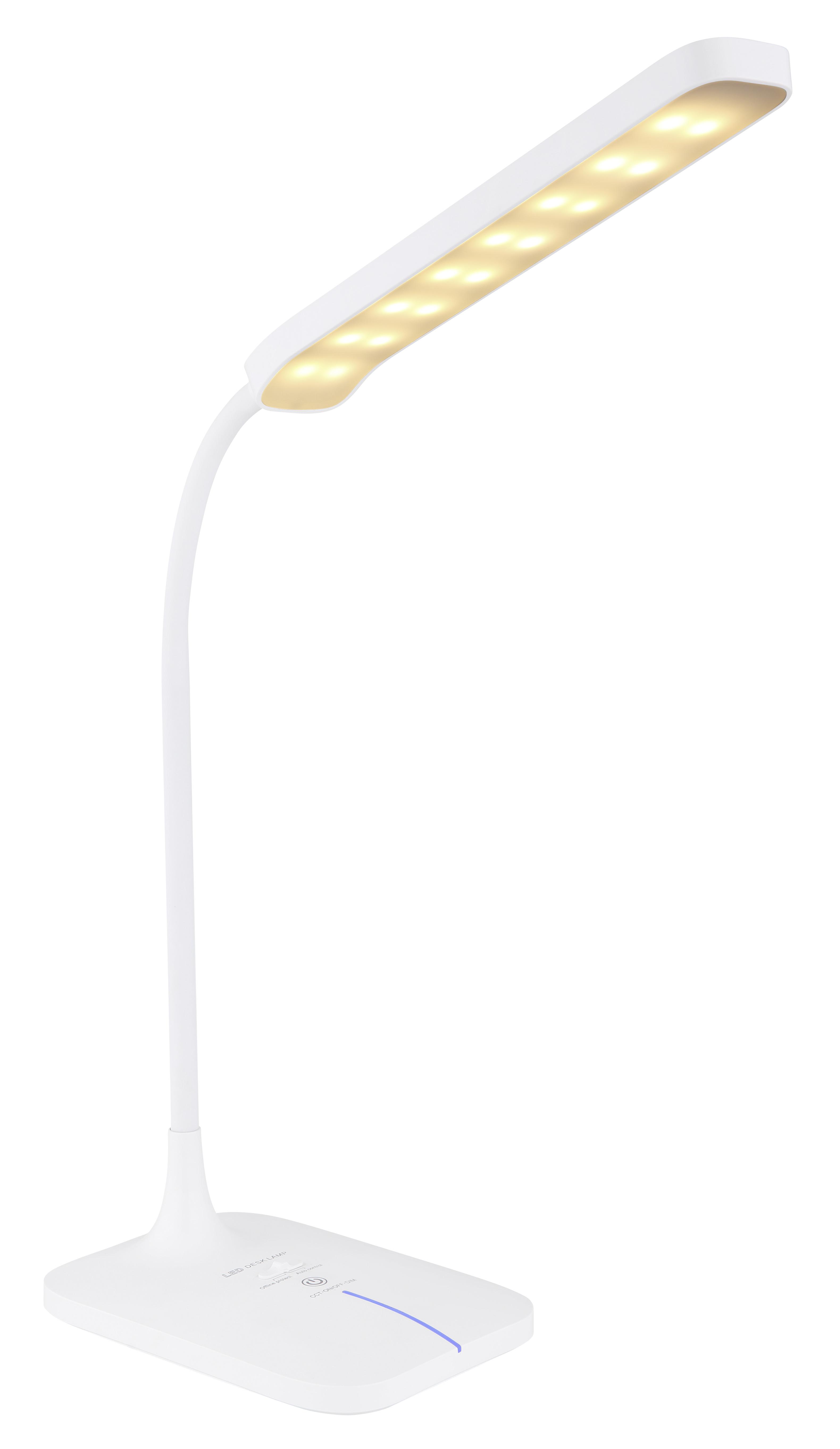 LED-Schreibtischleuchte Urano L: 43 cm Weiss - Opal/Weiß, Basics, Kunststoff (43/12,8/69cm)