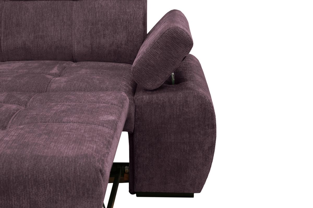 Rohová sedačka VEGAS, ľavá, černicová ženilka - čierna/černicová, Design, drevo/textil (173/294cm)