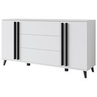 SIDEBOARD Helsinki Weiß B: 150cm - Schwarz/Weiß, Trend, Holzwerkstoff (150/77,8/39,5cm) - P & B