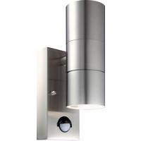 Außenleuchte Mit Bewegungs- Melder Für 1x 5 W - Klar/Edelstahlfarben, Basics, Glas/Metall (7/21,5cm) - Globo
