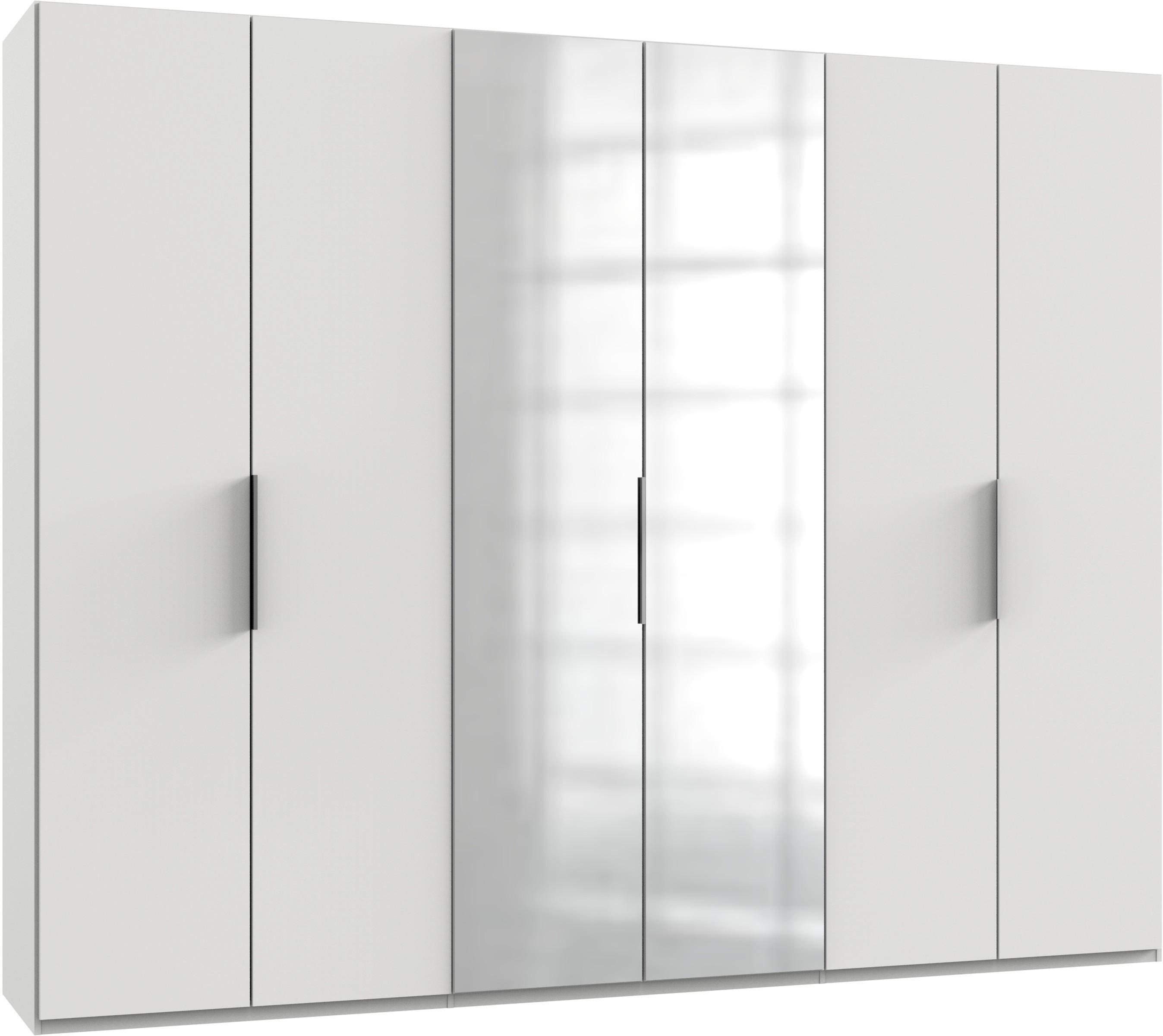 Drehtürenschrank Mit Spiegel 300 cm Level Weiß - Weiß, MODERN, Holzwerkstoff (300/236/58cm) - MID.YOU