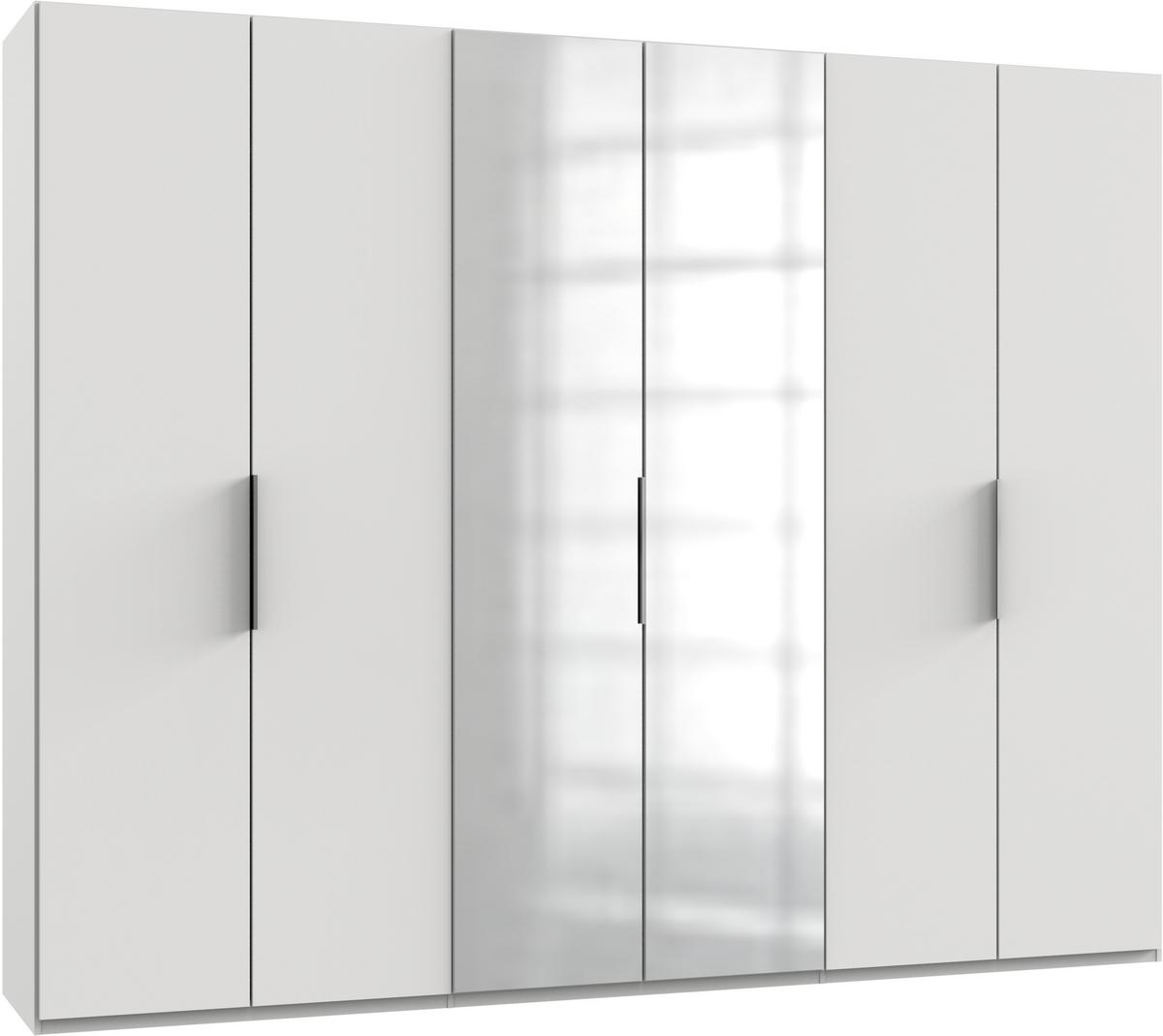 Drehtürenschrank Mit Spiegel 300 cm Level Weiß - Weiß, MODERN, Holzwerkstoff (300/236/58cm) - MID.YOU