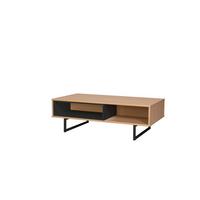Couchtisch Naturfarben/schwarz B: 110 Cm - Schwarz/Naturfarben, Design, Holzwerkstoff/Metall (110/55/38cm) - Livetastic