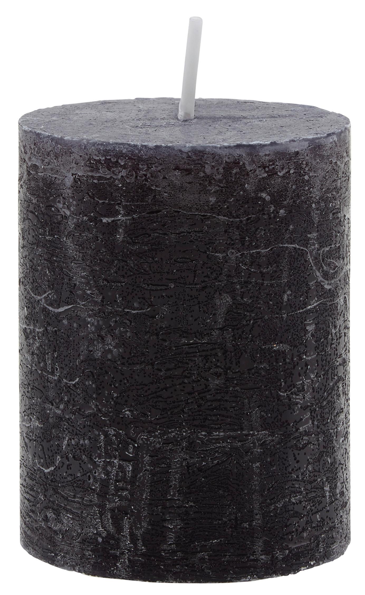 Válcová Svíčka Lia - černá, Moderní (6,8/9cm) - Premium Living