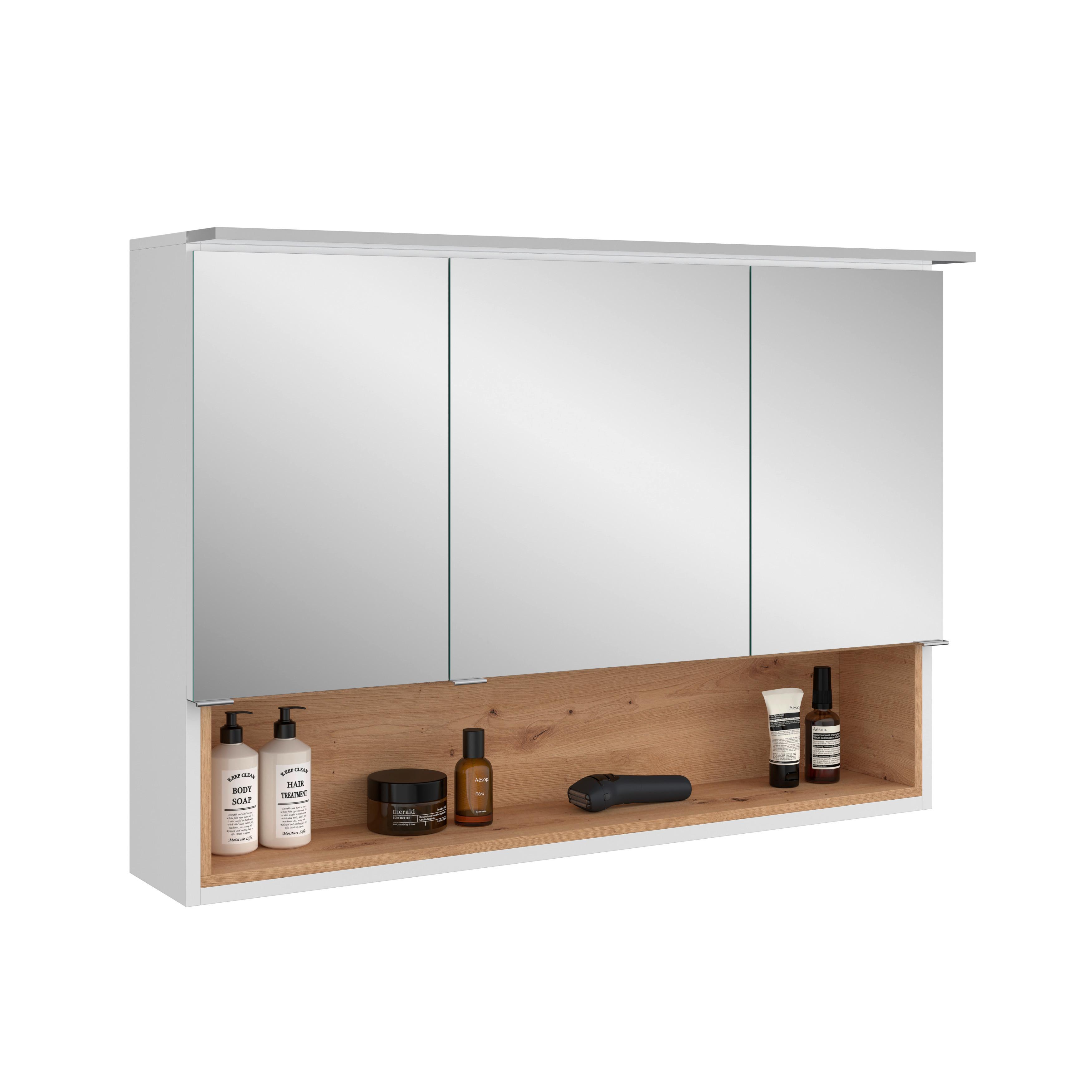 Spiegelschrank Mura mit LED 3-Türig BHT: 100x71x26 cm