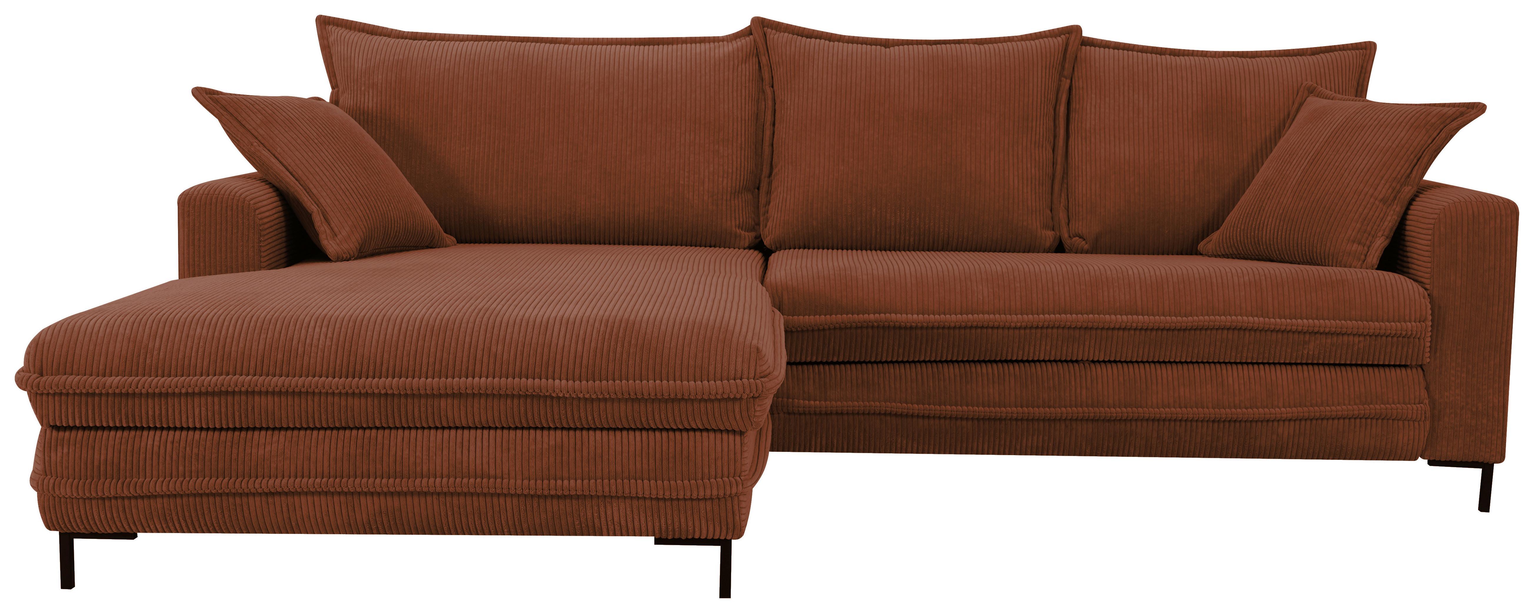 Ecksofa Armilla Rostfarben S: 174x272 cm - Rostfarben/Schwarz, Design, Textil (174/272cm) - MID.YOU