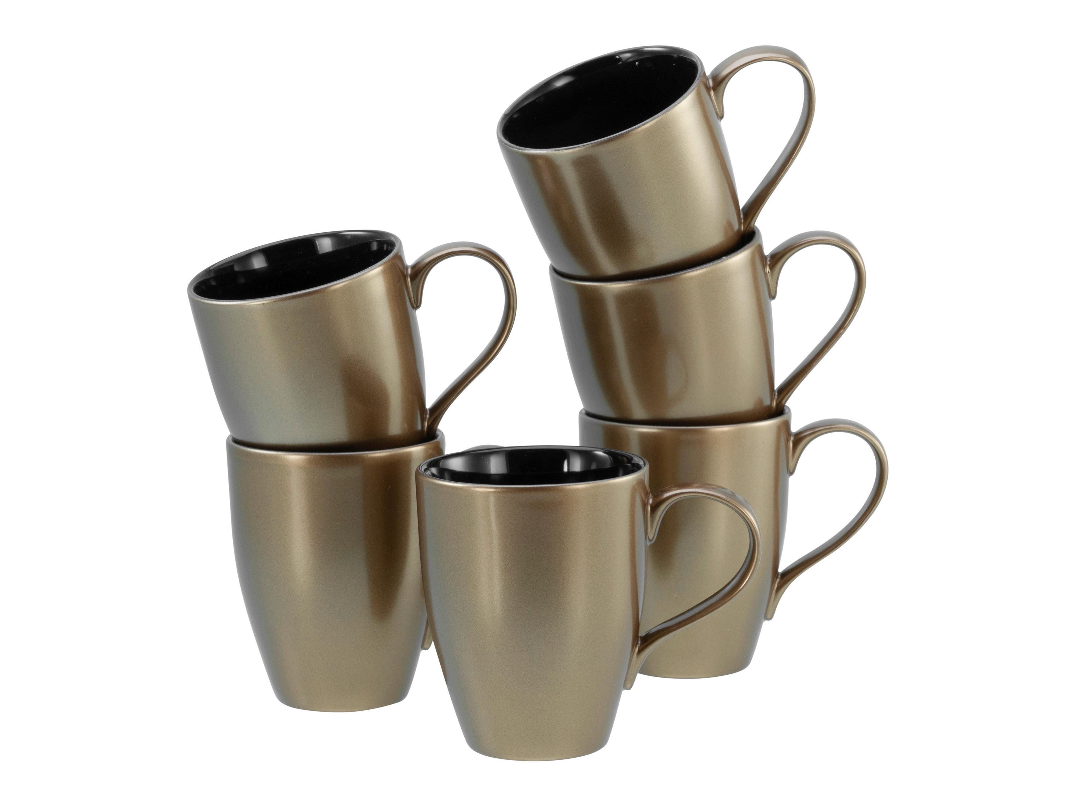 Kaffeebecher Golden Days Schwarz/Goldfarben - Goldfarben/Schwarz, Basics, Keramik - Creatable