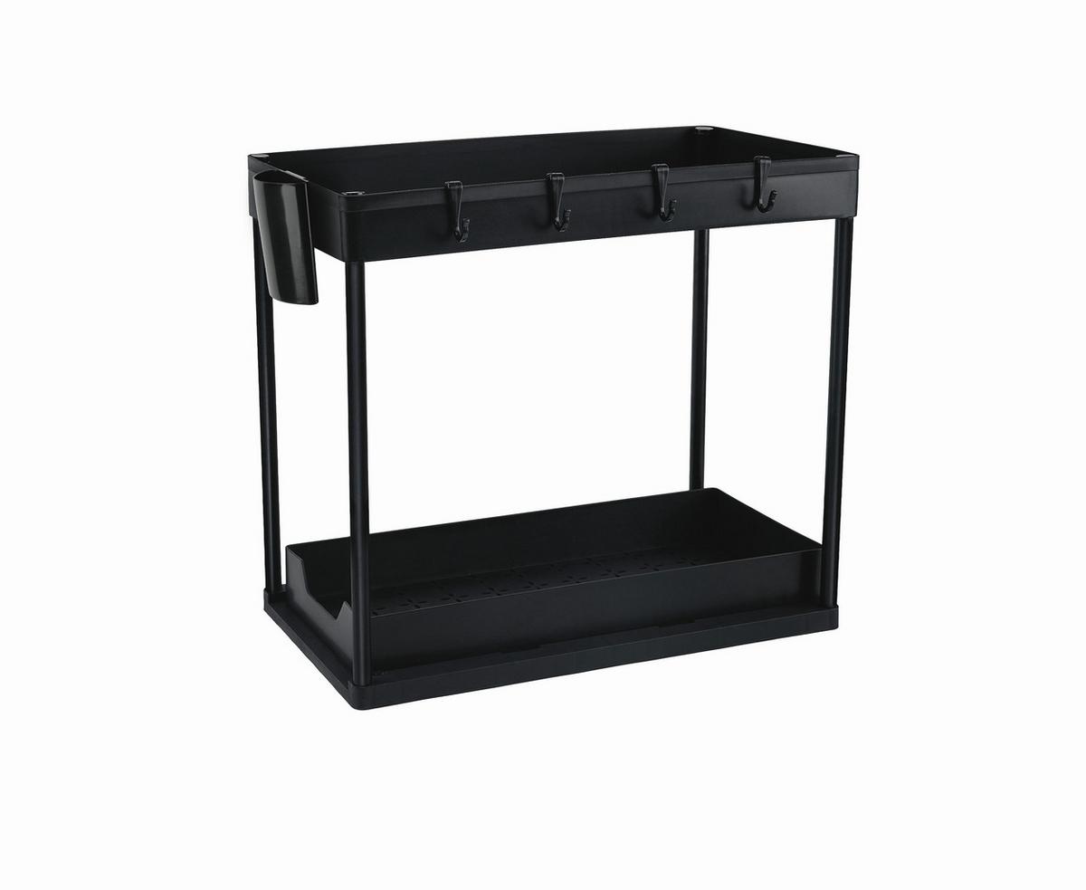 Spülorganizer schwarz LxBxH: 39,5x21,5x36 cm - Schwarz, KONVENTIONELL, Kunststoff (39.5/21.5/36cm)