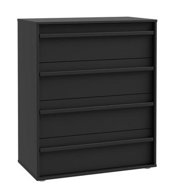 Komoda so 4 zásuvkami, čierna, š: 78,4cm - čierna, Modern, kompozitné drevo (78,4/94,4/42cm)