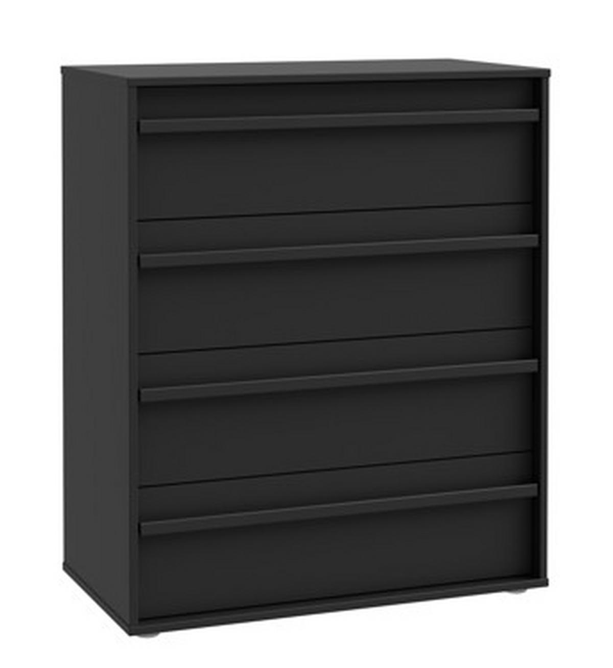 Komoda se 4 zásuvkami, černá, š: 78,4cm - černá, Moderní, kompozitní dřevo (78,4/94,4/42cm)