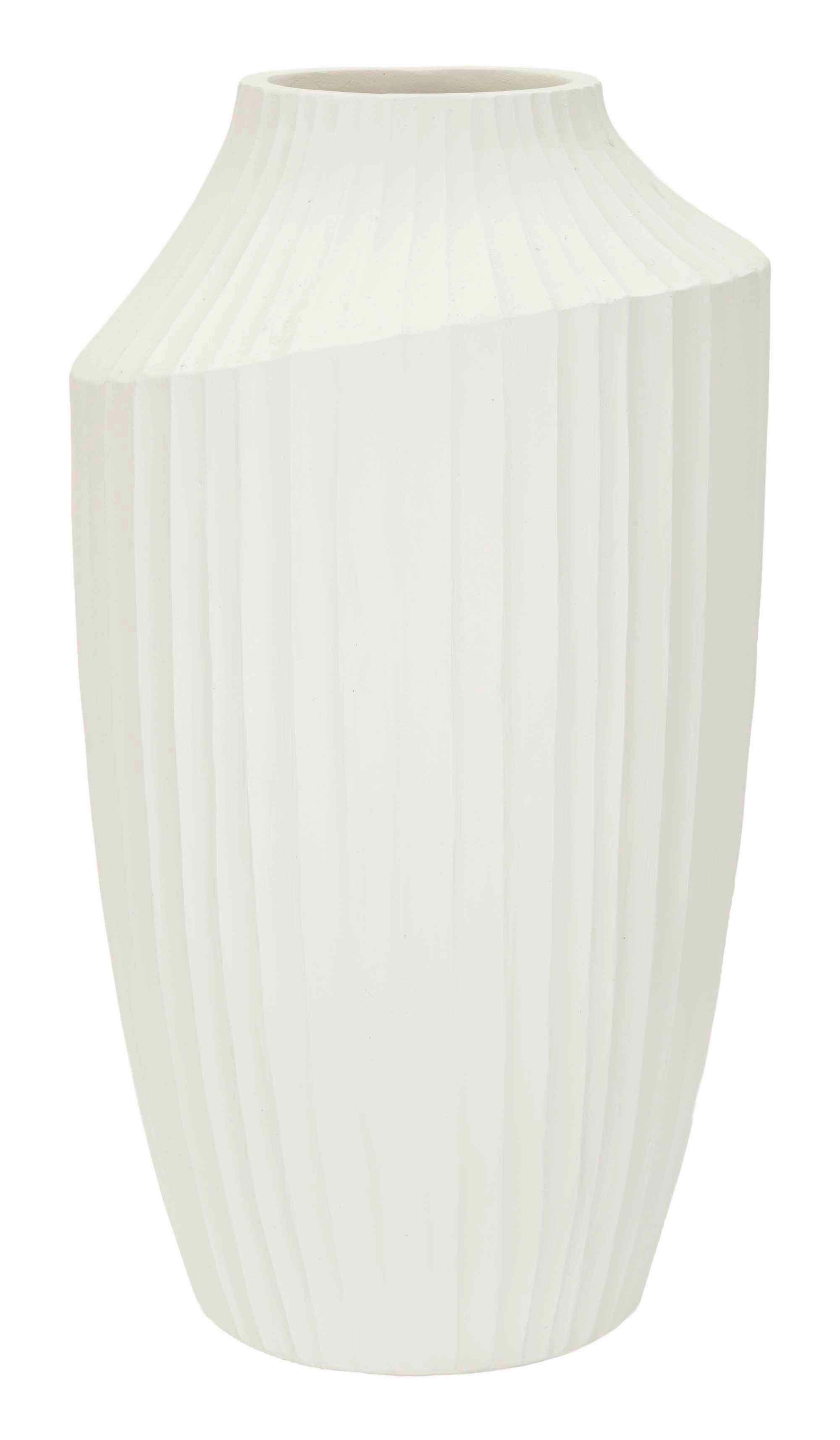 Vase Ice Pot Weiß B: 28,5 cm - Weiß, Basics, Metall (28,5/50,5/28,5cm)