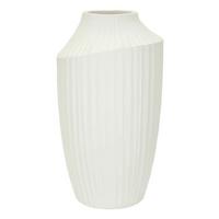 Vase Ice Pot Weiß B: 28,5 cm - Weiß, Basics, Metall (28,5/50,5/28,5cm)
