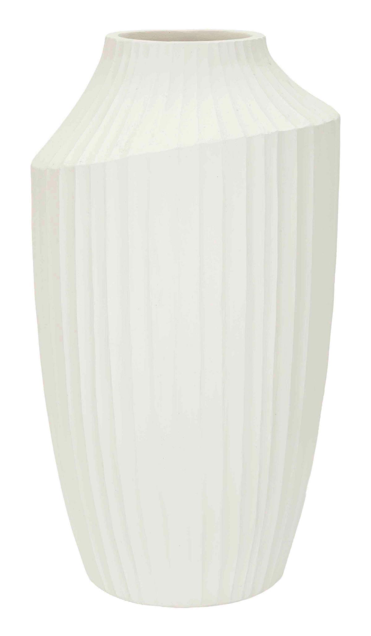 Vase Ice Pot Weiß B: 28,5 cm - Weiß, Basics, Metall (28,5/50,5/28,5cm)