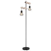 Stehleuchte 54017-2s - Schwarz/Naturfarben, Natur, Holz/Metall (48/25/168cm) - Globo